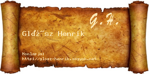Glósz Henrik névjegykártya